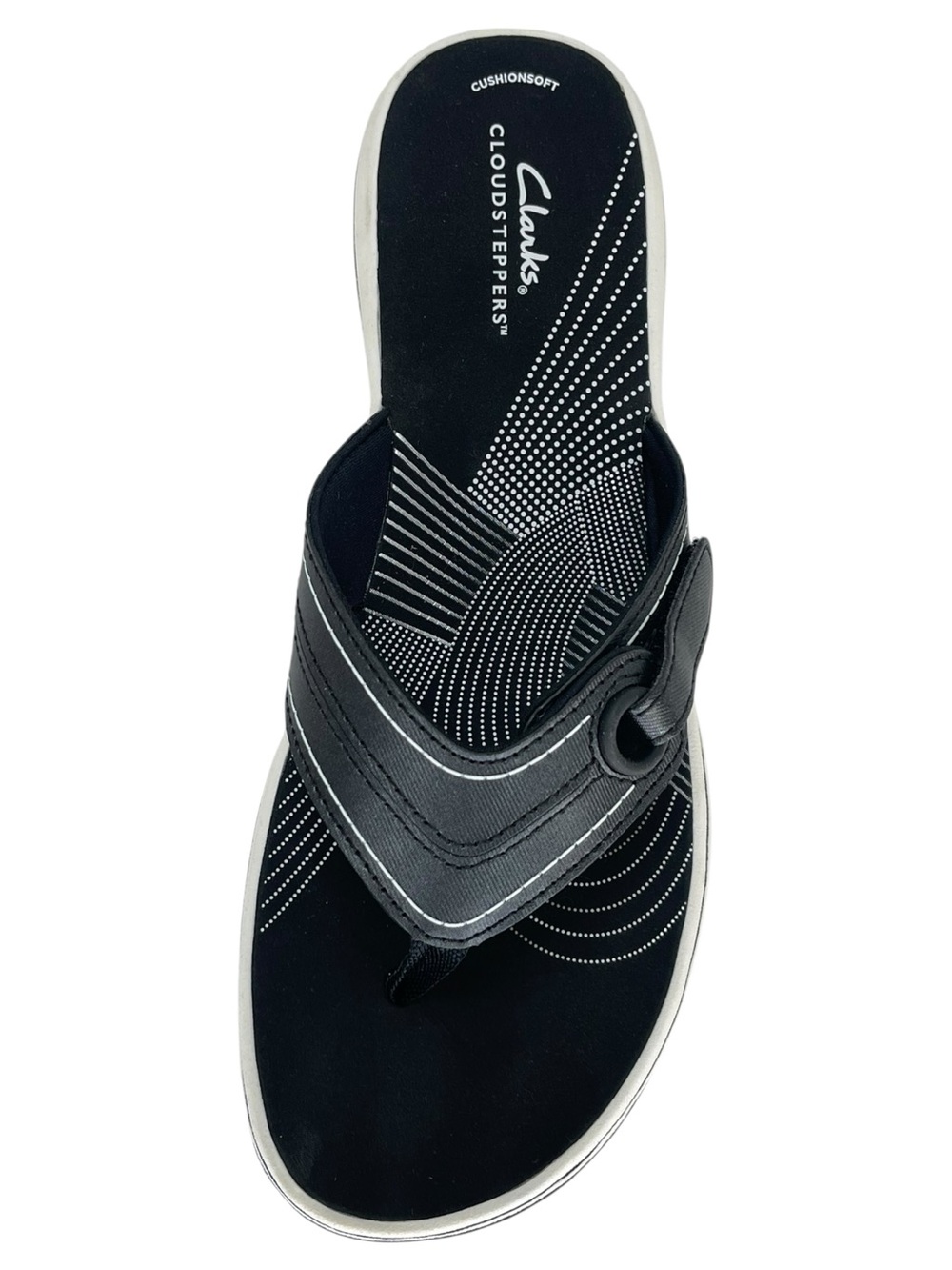 Clarks Cloudsteppers Breeze Reyna Black Womens Thong Sandals Size 10M - Picture 7 of 11